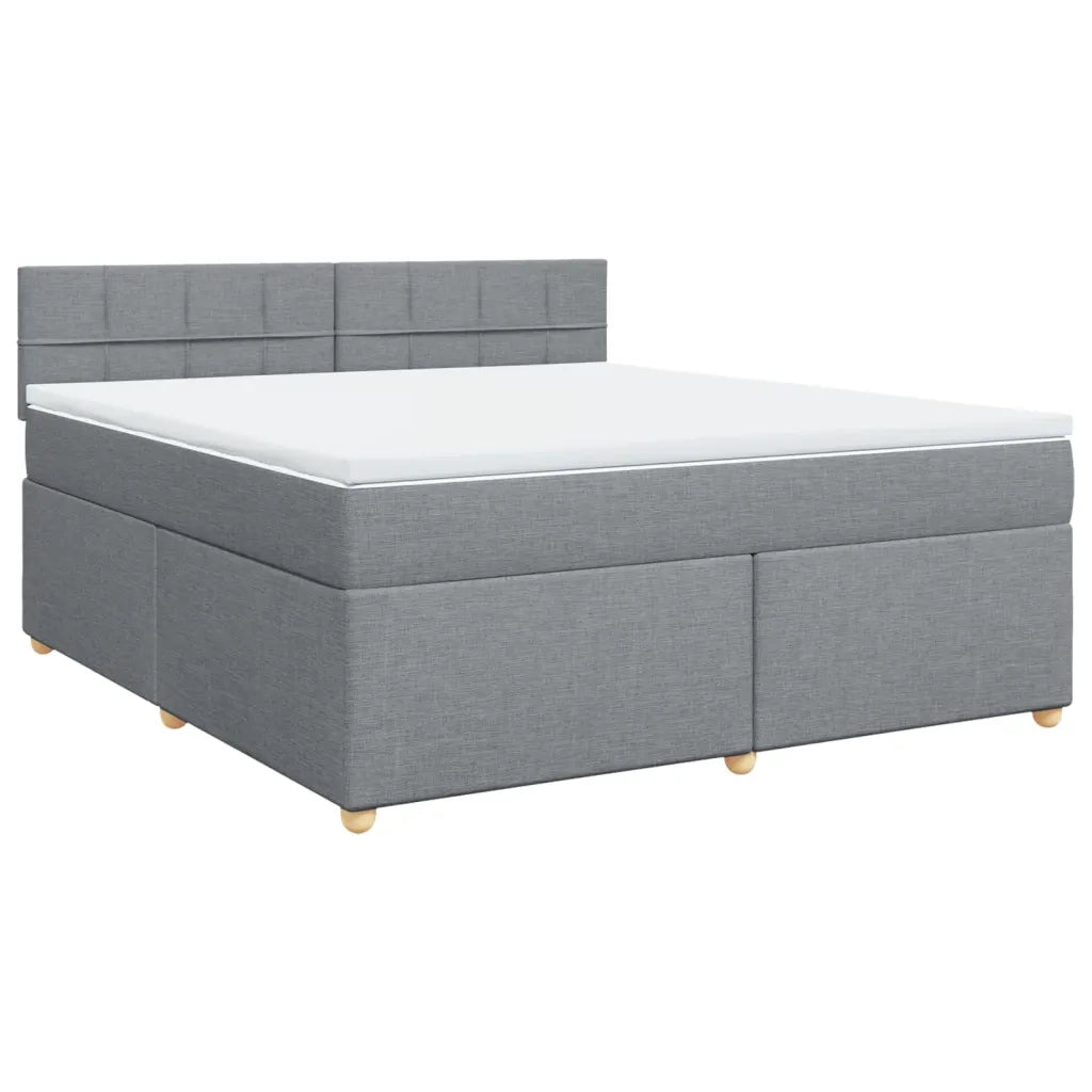 Giroletto a Molle con Materasso Grigio Chiaro180x200 cm Tessuto