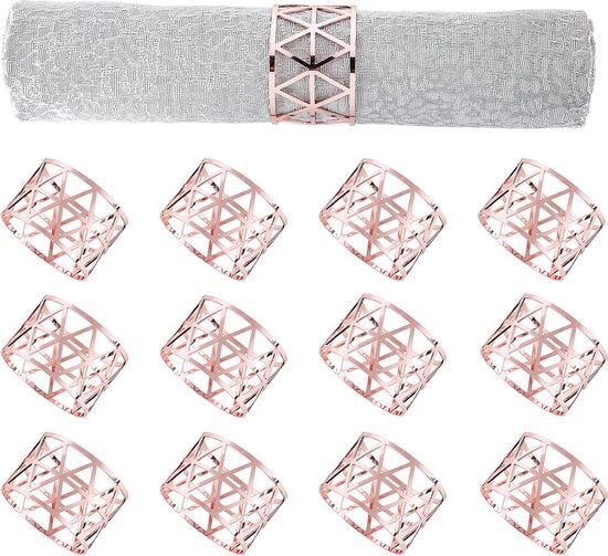 Set di 12 anelli di servizio in argento, portaservizio, anello di servizio in metallo per decorazione di tavola, anello di servietta per festa, matrimonio, compleanno, collezione, decorazione di tavola