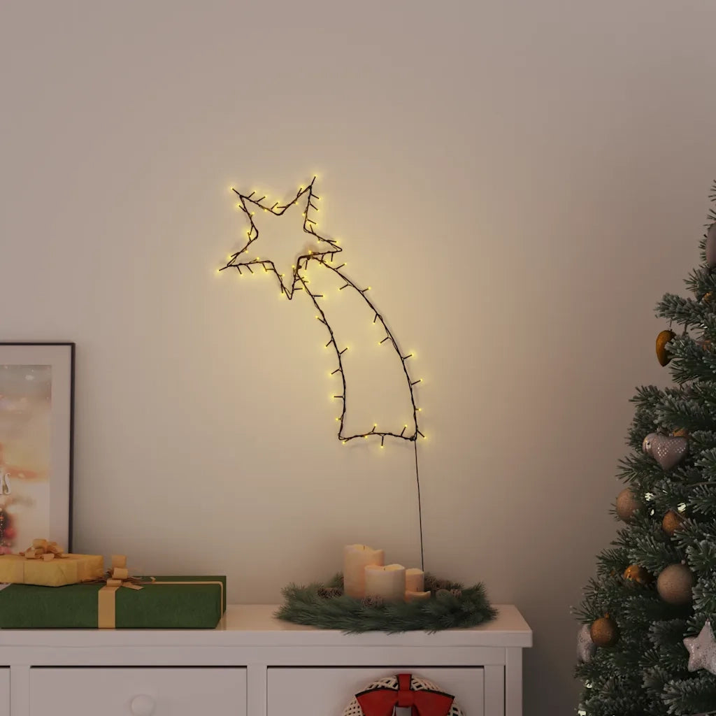vidaXL Luci di Natale Stella Cadente Silhouette 80 LED Bianco Caldo