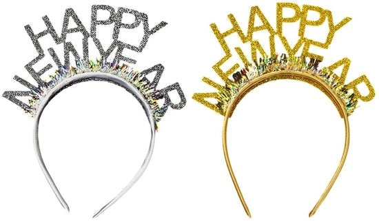 Decorazione per Capelli a Design Luccicante - Accessori di Capodanno - 2 Pezzi - Leggero in Plastica - Fascia per Capelli
