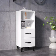 Credenza-Buffet-Armadio da cucina 34,5x34x90 cm in Legno Multistrato Bianco Lucido 658069