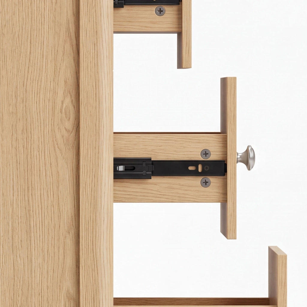 Credenza con 3 cassetti e 2 ante con ripiano interno per soggiorno sala da pranzo e camera da letto 120 × 40 × 80 cm