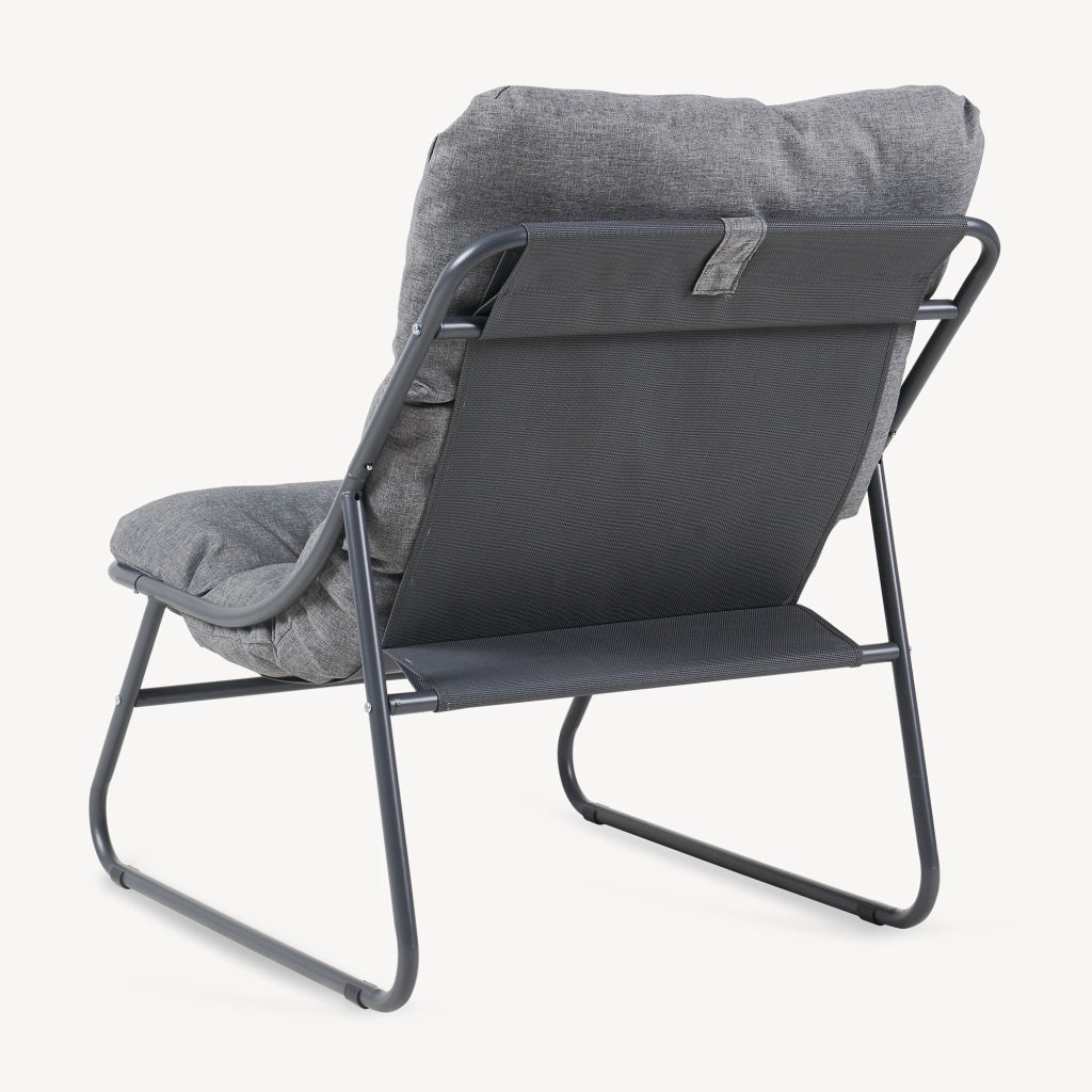 Set Salottino Malmö di 3 Mobili da Giardino con 2 Poltrone e Tavolino Rotondo - Grigio Scuro casa.pro