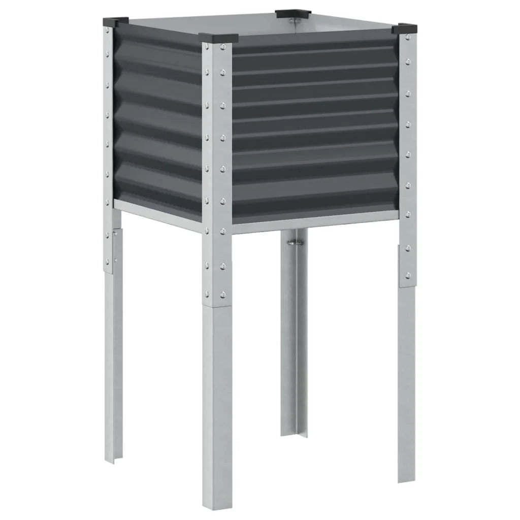 Fioriera rialzata per piante fiori terrazza giardino 45 x 45 x 88 cm acciaio antracite 02_0037613