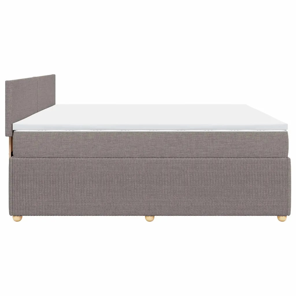 Giroletto a Molle con Materasso Tortora 200x200 cm in Tessuto