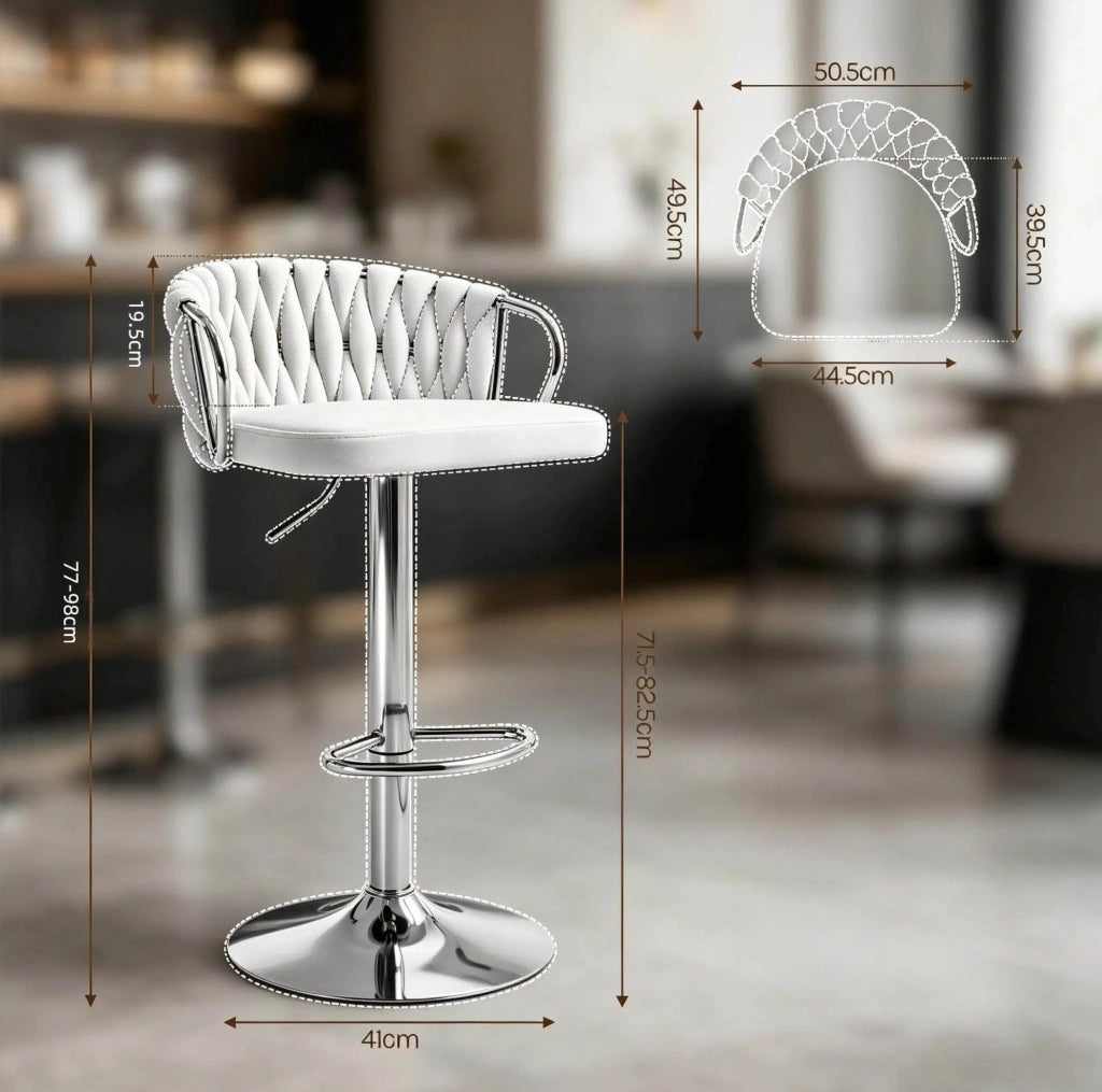 Sgabello da bar rosa in velluto regolabile e girevole 360°