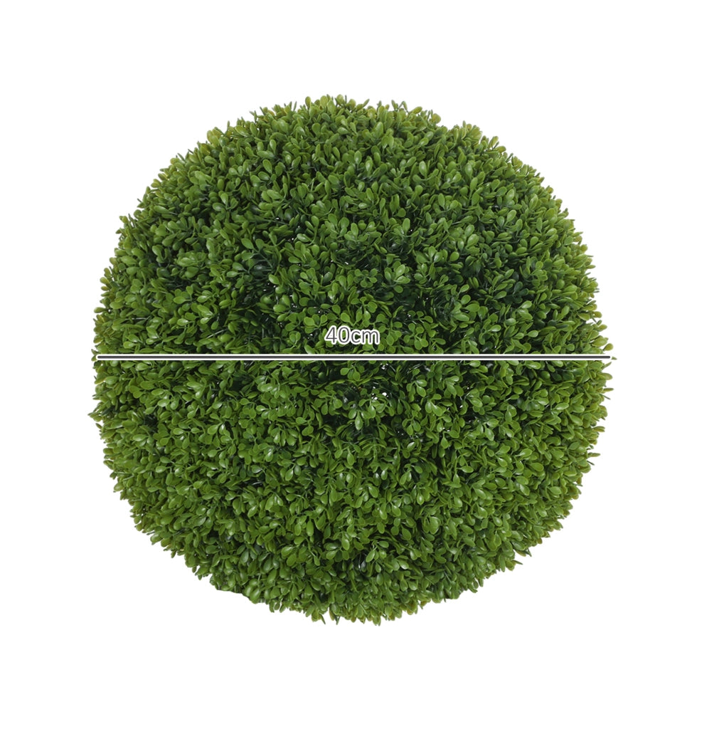 Set da 2 Palline di Bosso Artificiale Ø40 cm in Plastica per Decorazione Interni ed Esterni