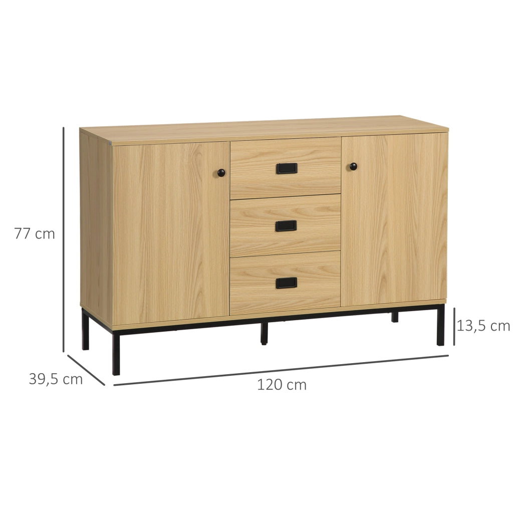 Cassettiera con ante e ripiani ¨C zephmum ¨C 120x39,5x77 cm