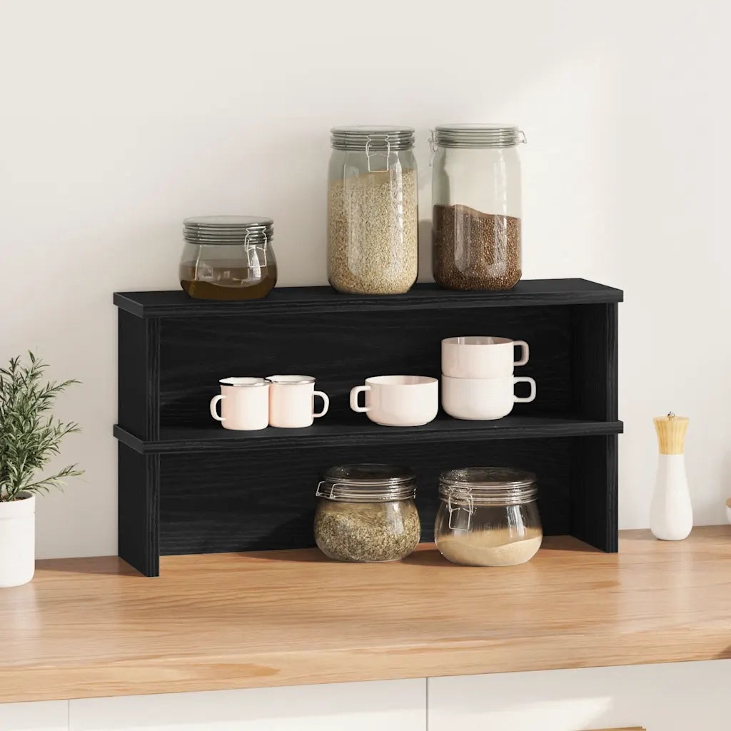 Scaffali da Cucina Impilabili 2 pz Neri 60x15x16 cm CFW2874180