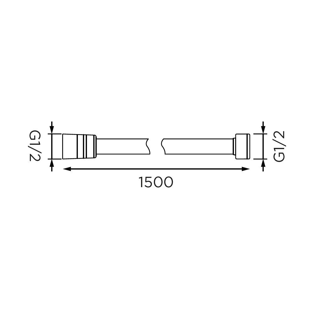 Flessibile da 150 cm in acciaio cromato, doppia aggraffatura
