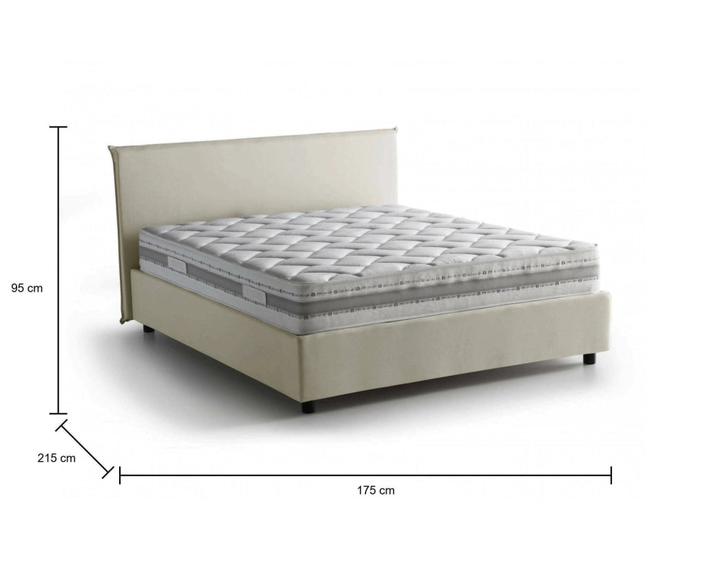 Letto Matrimoniale Ariadni, Letto Matrimoniale Materasso Incluso Made in Italy, Beige