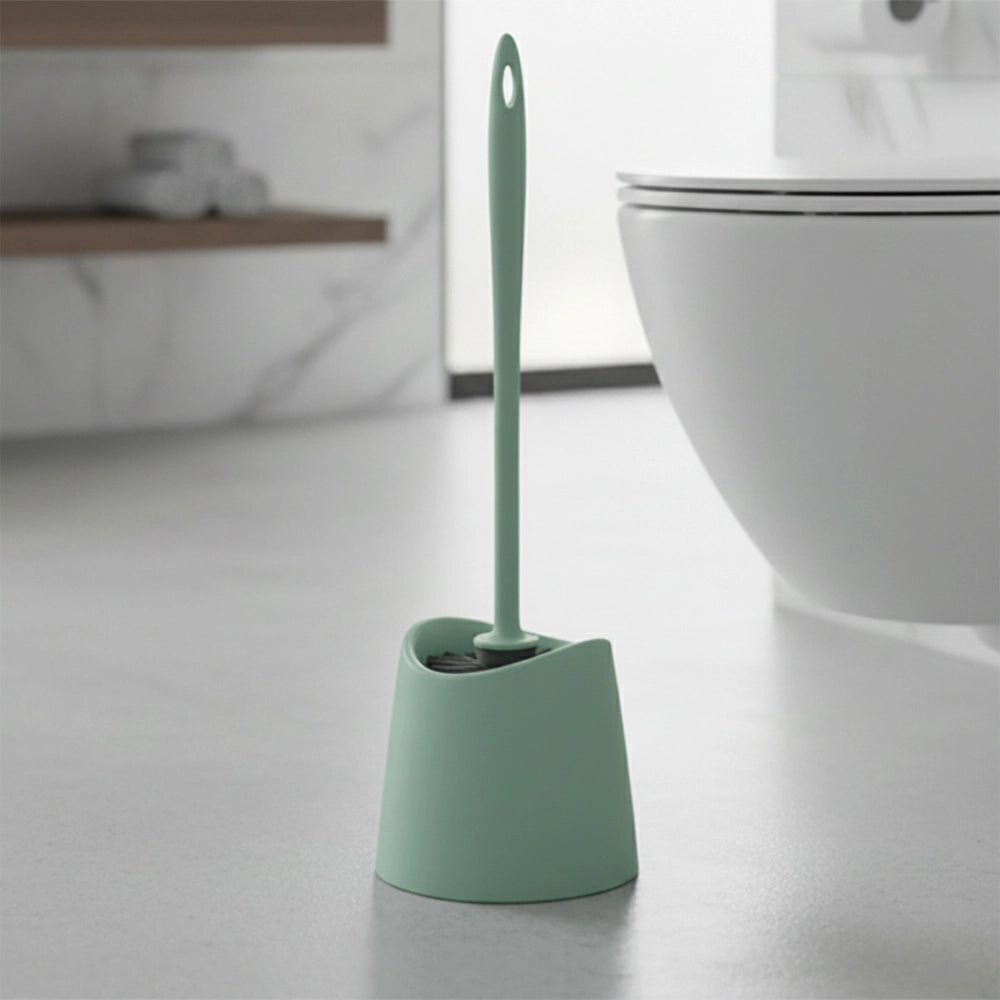 Portascopino wc da appoggio verde con setole nere