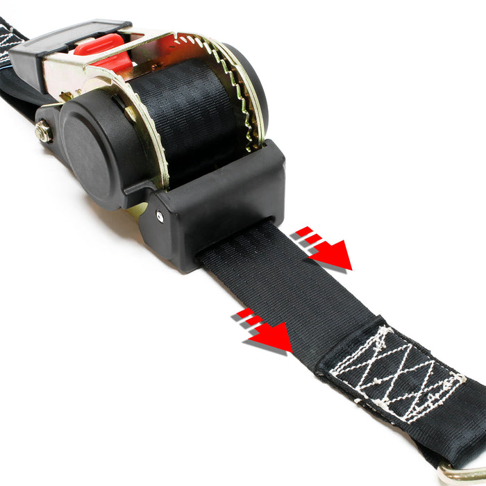 Cinghia di ancoraggio a cricchetto Set 4 cinghie di fissaggio 3 m x 50mm 750 daN