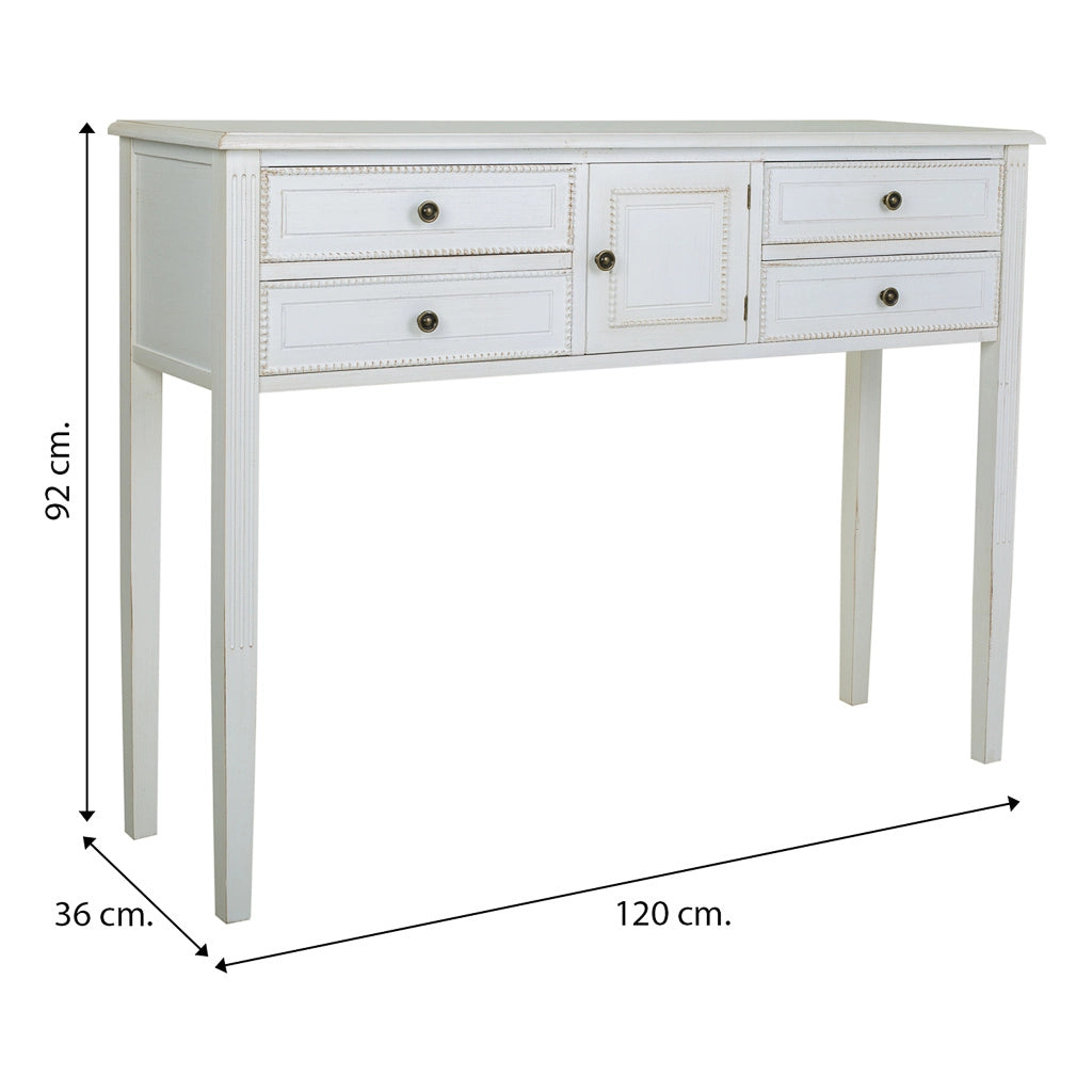 Mobile da ingresso in legno laccato bianco 120x36x92h