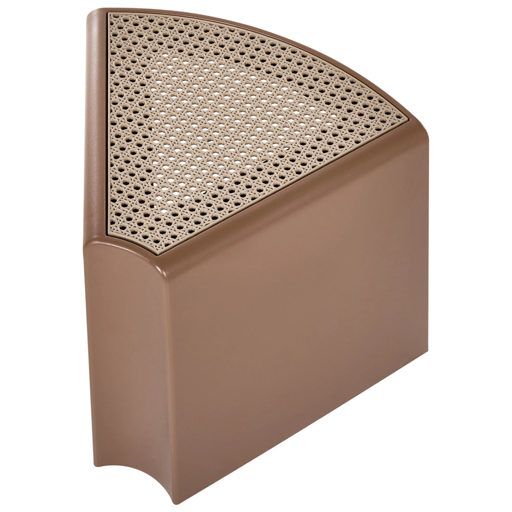 Set da 4 sgabelli da giardino in materiale sintetico marrone sedute aggiuntive per patio poggiapiedi impilabili