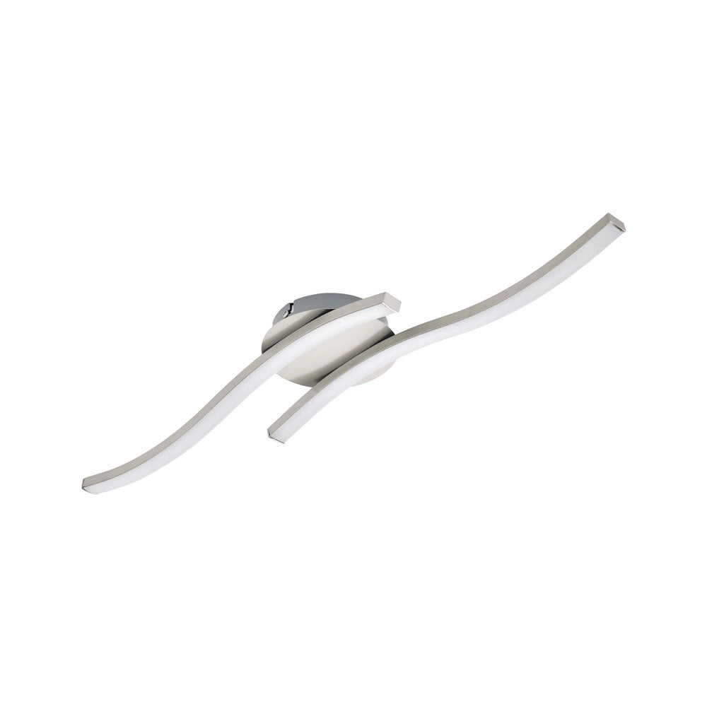 Plafoniera da Soffitto Led Moderna 2 Aste Ondulate Cabezas  Eglo Colore: Nichel opaco