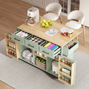 CARRELLO DA CUCINA 139x46(71)x91,5 cm Verde Antico in MDF