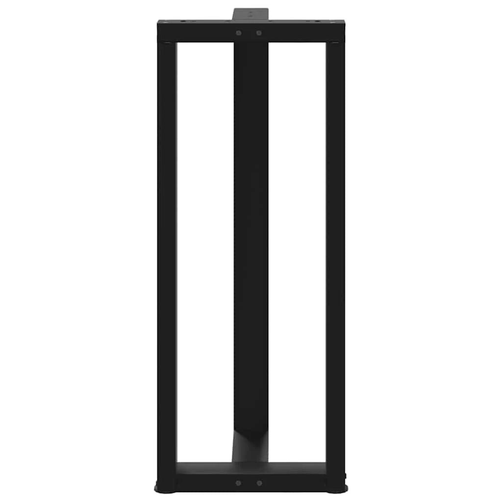 Set di 2 gambe per tavolo da bar a forma di T robuste e dal design moderno 40 x 35 x 100 cm acciaio nero 02_0057348