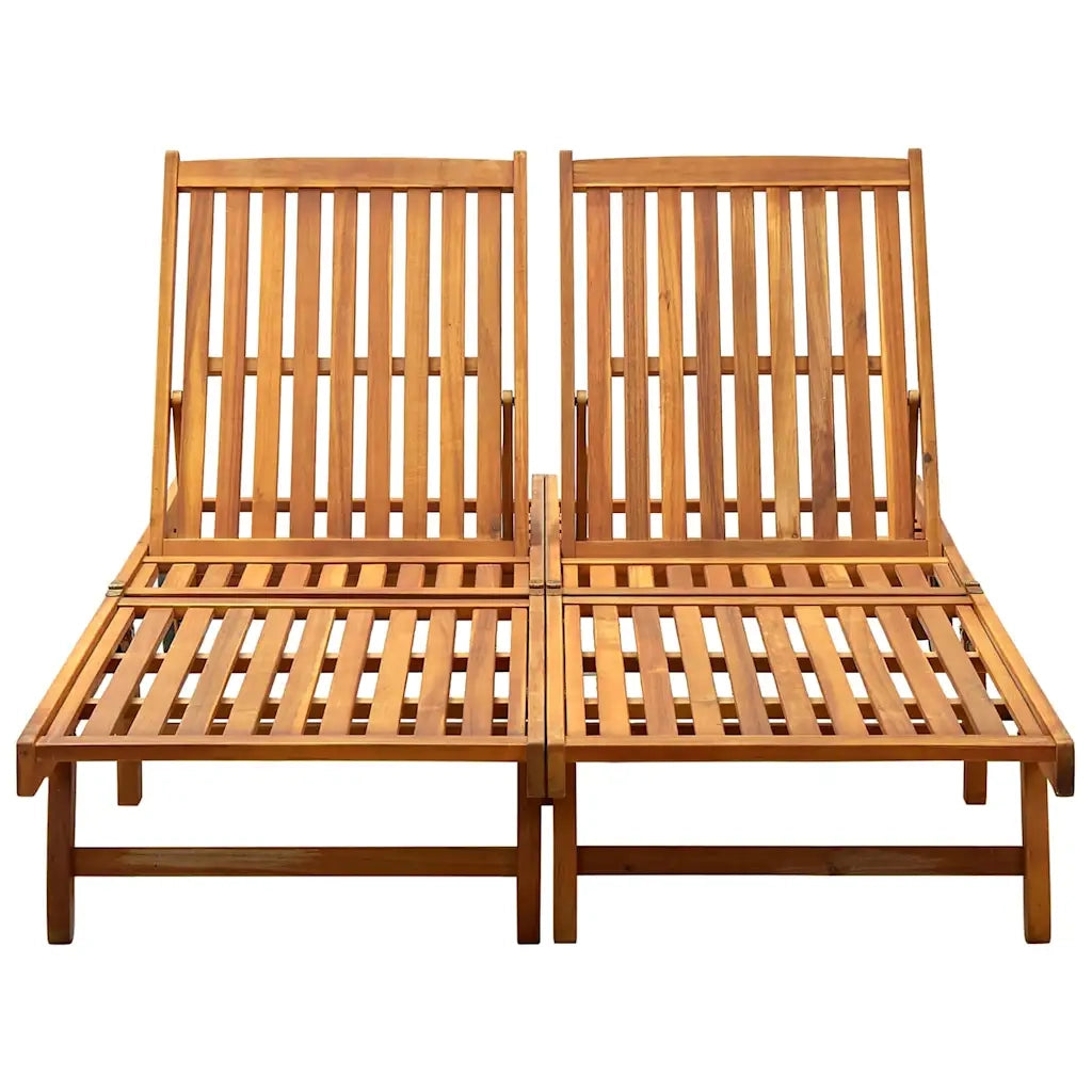Lettino Prendisole per 2 Persone in Legno Massello di Acacia 311873