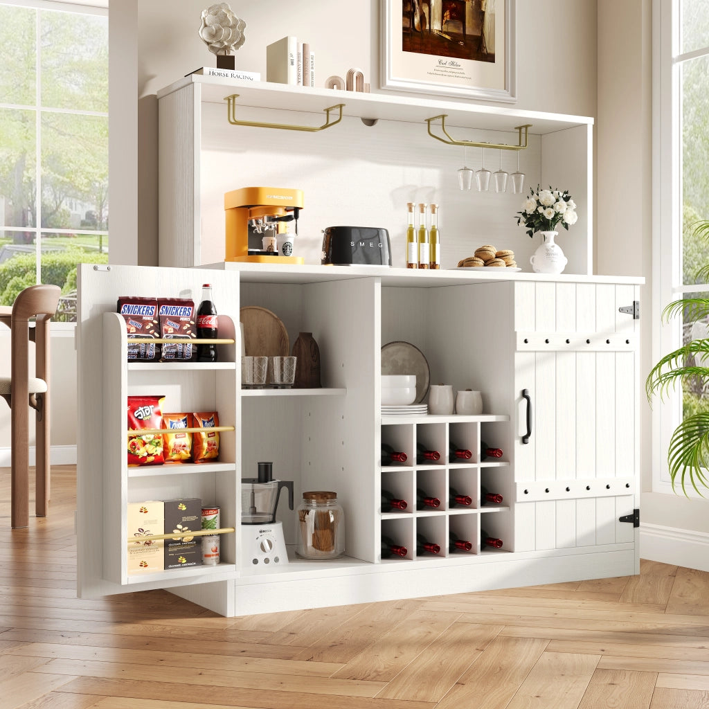 Credenza ¨C MINIMAL ¨C Bianco con Decoro Nero, Legno, Divisorio, 120x40x120