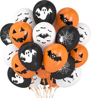 Balloon di lattice per Halloween - 60 pezzi di zucca pipistrello - nero bianco arancione - per bambini - decorazione di Halloween.