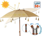 Parasole da spiaggia Ø 180 cm in alluminio modello con UPF 50+ in colore beige