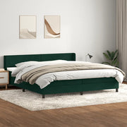 vidaXL Giroletto a Molle con Materasso Verde Scuro 180x220 cm Velluto