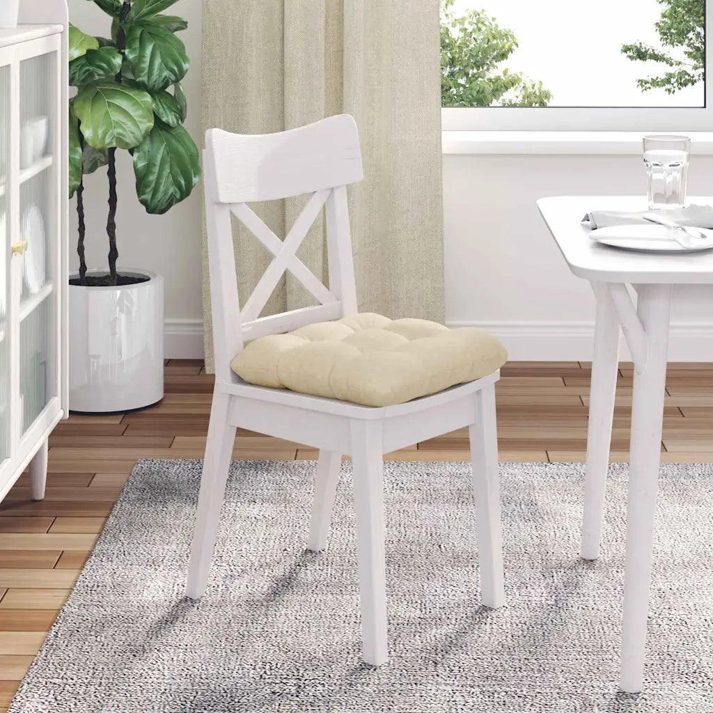 Cuscini per Seduta 4 pcs Crema 40 x 40 x 12 cm Tessuto