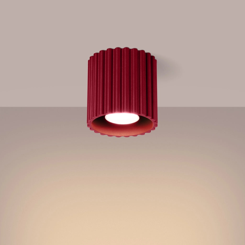 Spot soffitto moderno tondo borgogna 10cm GU10 VISTAO