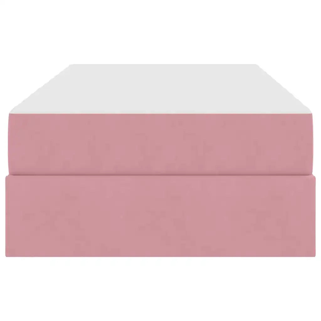 Letto con contenitore e materasso Rosa 100 x 200 cm Velluto