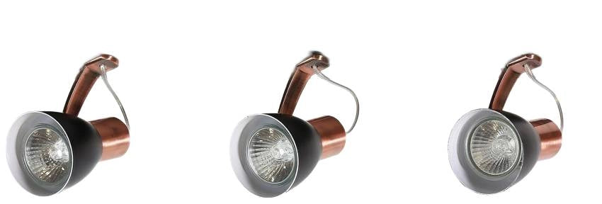 Plafoniera spot Candellux Markus 3xGU10 nero rame metallo