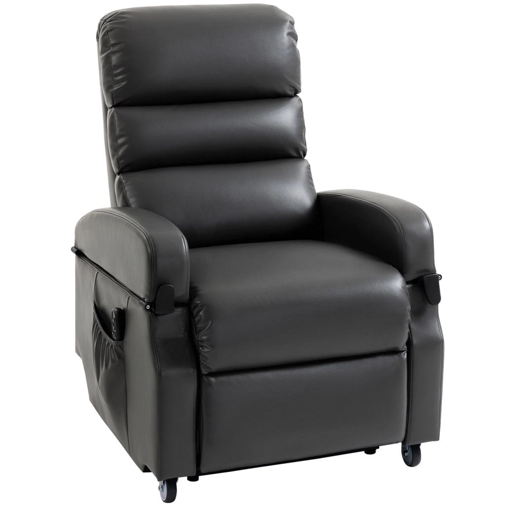 Poltrona Reclinabile Elettrica con Alzapersona e Poggiapiedi ¨C Minimal ¨C Grigio Scuro