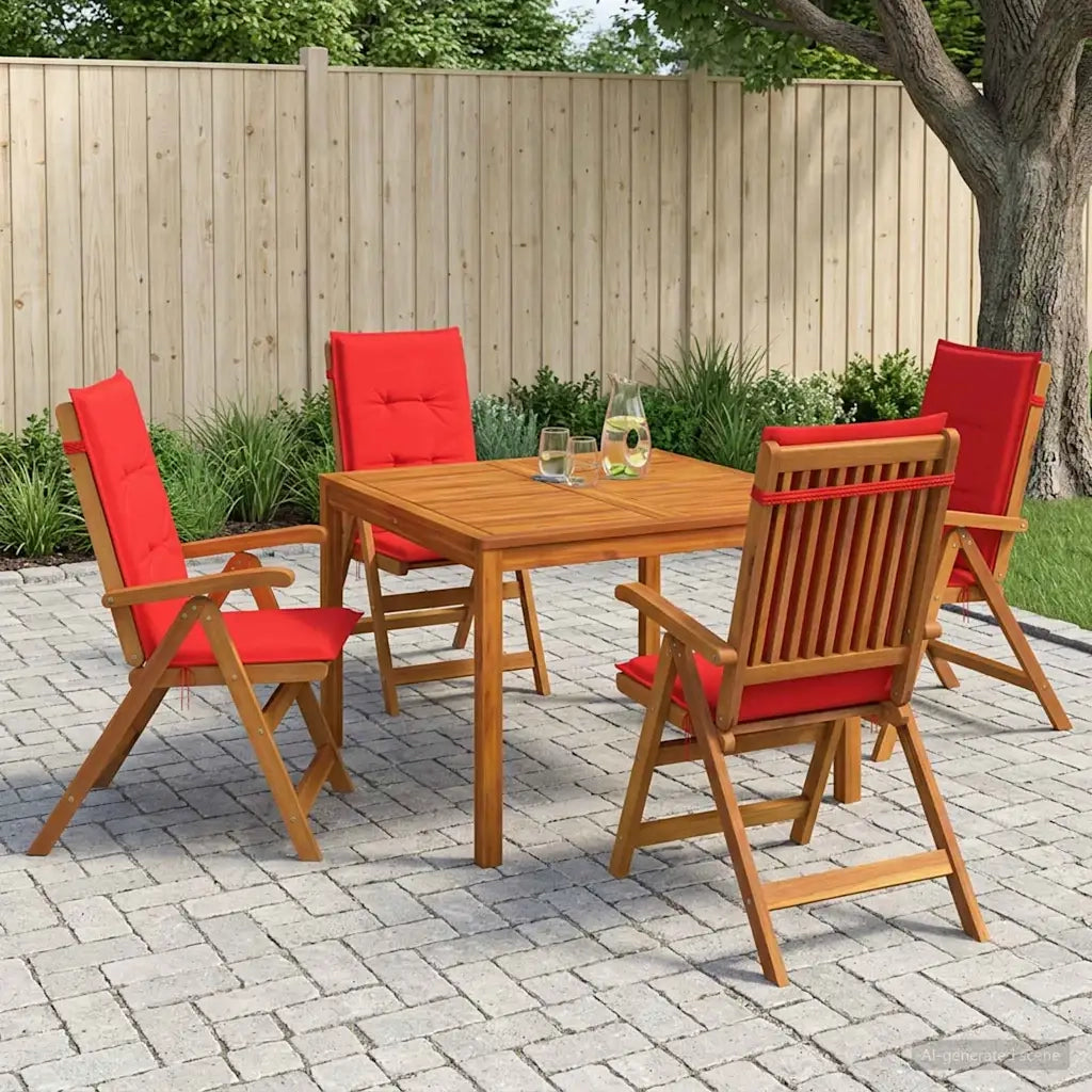 Set da pranzo da giardino 5 pezzi 5 pz Naturale 3434618