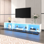 mobile TV 180x35x30 cm nero e bianco lucido – LED multicolore