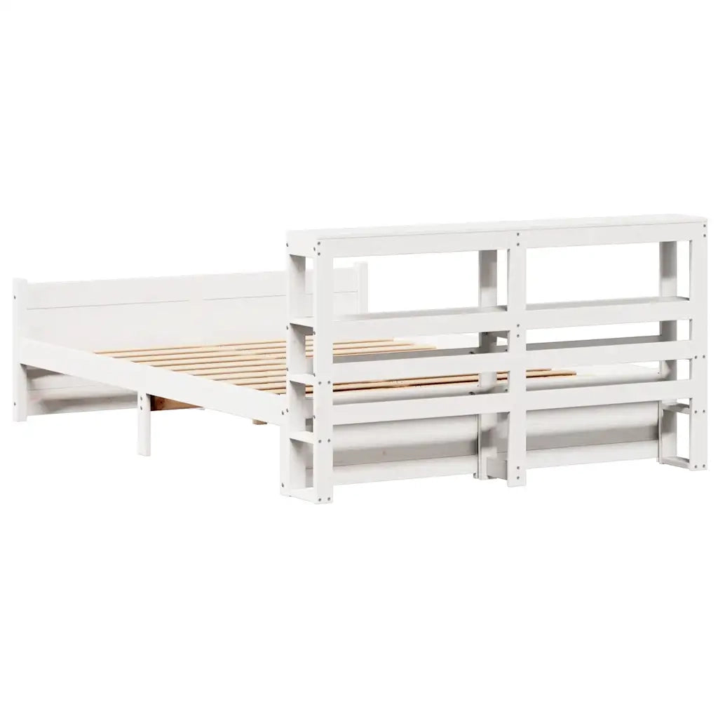 Giroletto con Testiera senza Materasso-Struttura Letto Bianco 120x200 cm 593467