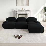 Divano angolare imbottito ¨C Minimal ¨C corda nero braccioli larghi 3 posti