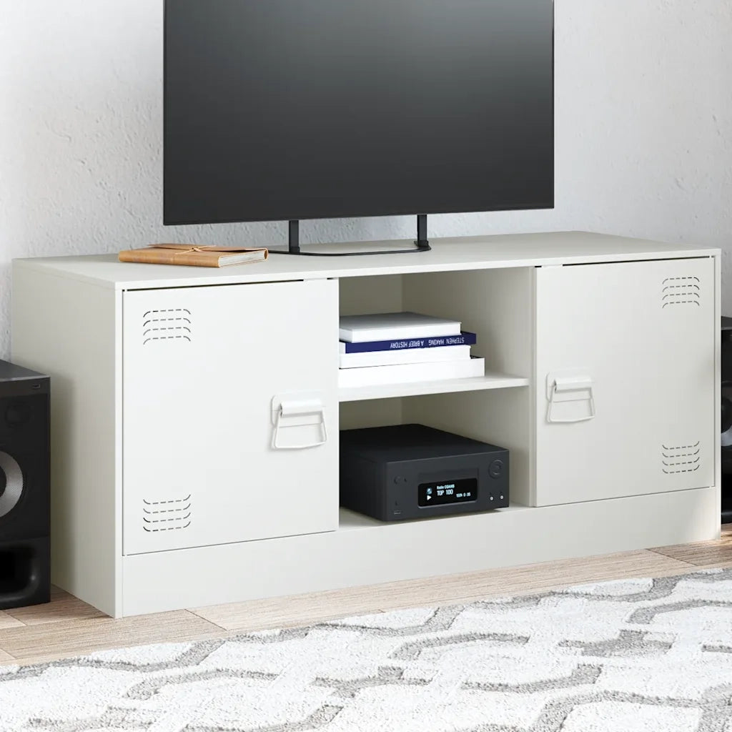 Mobile Porta TV-Mobile per TV-Credenza TV Bianco 99x39x44 cm in Acciaio 105244
