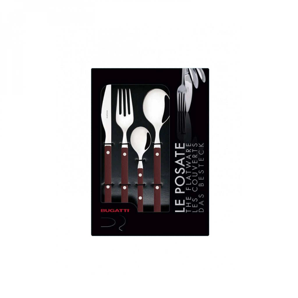 ALLEGRA, Posate Set 16 Pz, Scatola Finestra, Casa Bugatti Colore: Marrone