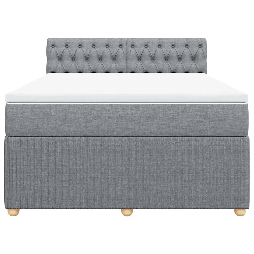 Giroletto a Molle con Materasso Grigio Chiaro 140x200cm Tessuto