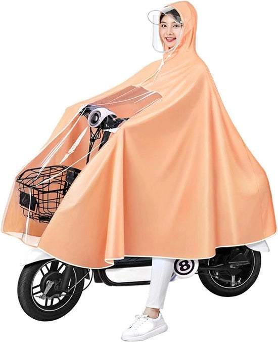 Regenponcho per Scooter - Impermeabile e Reutilizzabile - Impermeabile per l'Uomo e la Donna - Protezione Completa del Corpo - Lungo - Impermeabile per Scooter