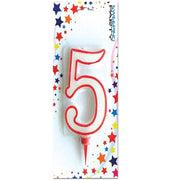 Trade Shop - Candela Gigante Glitter Numero 5 Compleanno Candelina Festa Animazione Party -