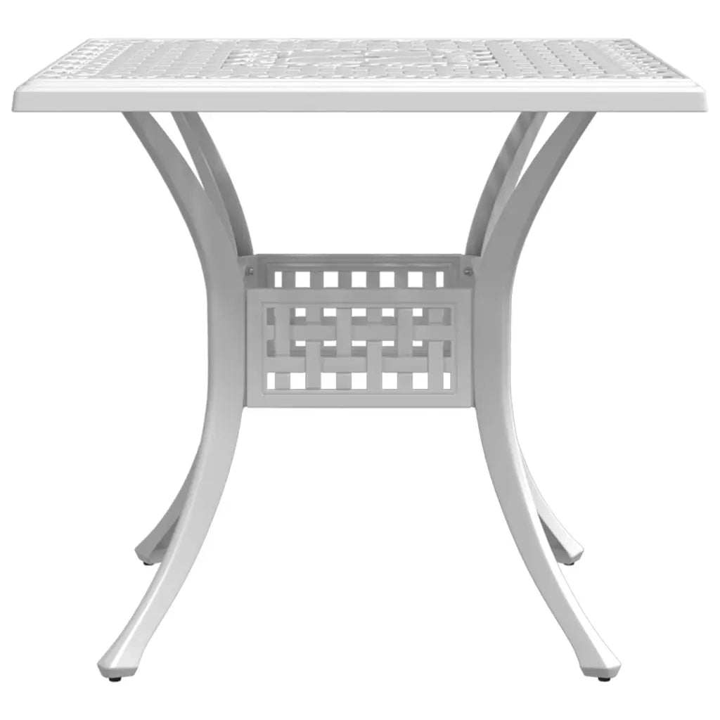 Tavolo da Giardino Bianco 80x80x75 cm in Alluminio Pressofuso 4002813