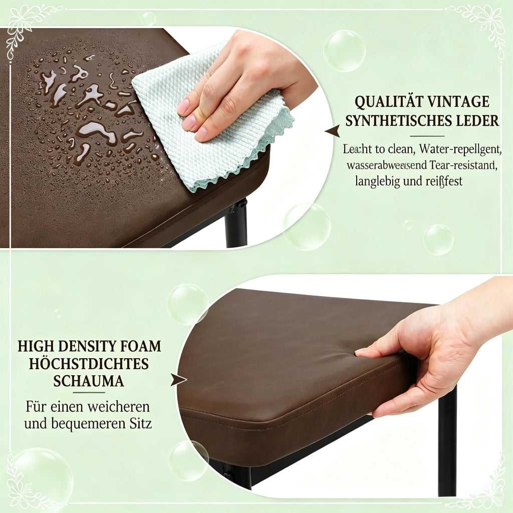 SEDIA da pranzo ergonomica 42 x 94,5 x 59 cm pelle sintetica marrone scuro Set 4 pezzi