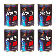 Prolife Smart Adult Medium Large Manzo e riso 6x800Gr Cibo Umido Cane