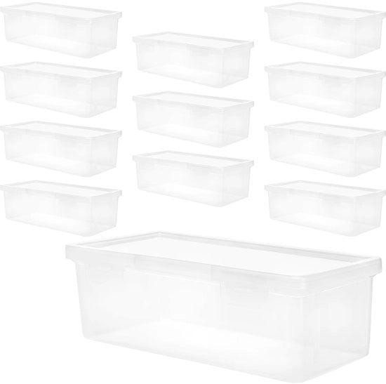 12 cassetti trasparenti in plastica, 19 x 9 x 6 cm, cassetti a pila, cassetti per pennarelli, contenitore di archiviazione e organizzazione