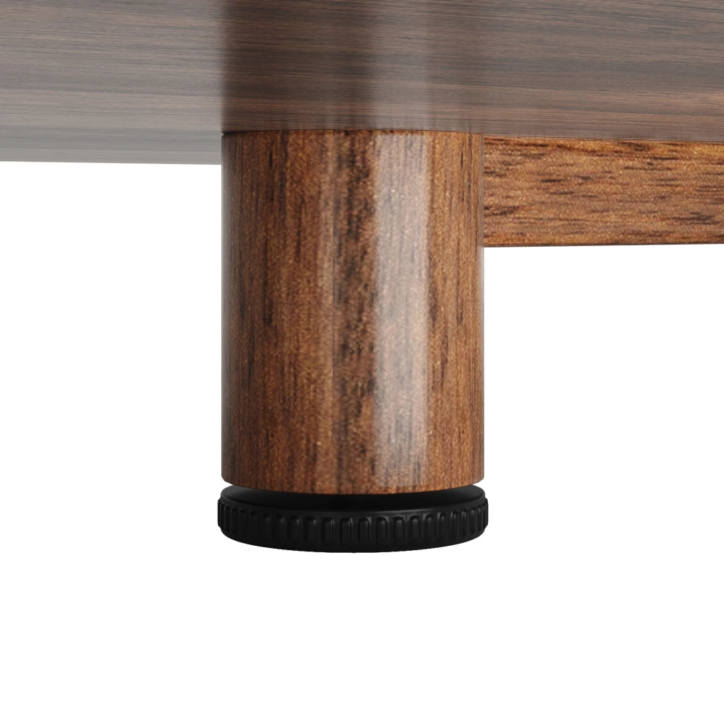 Credenza alta 140x40x185 cm con luci LED e ante scorrevoli in vetro; MDF; marrone noce
