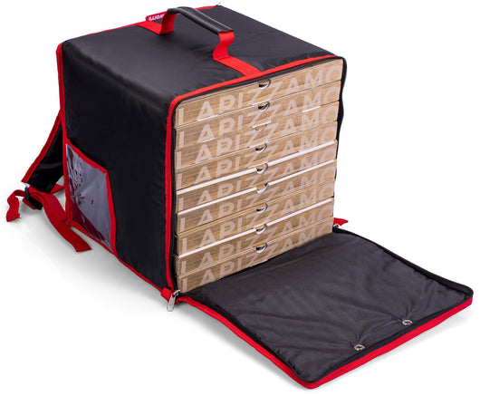 Zaino Borsa Termica Porta Pizze da asporto 10 Cartoni Safemi Fast 10 Nero