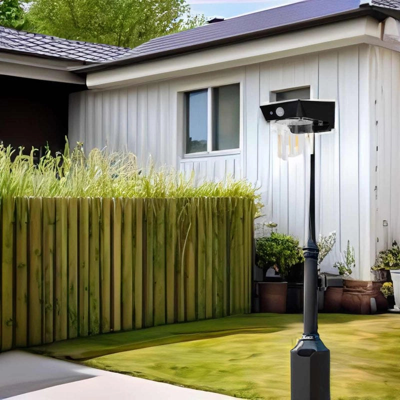 Faro Led Solare Da Parete 1,2W 120LM 3000K Rotondo Trasparente Interrrutore 3 Modalità