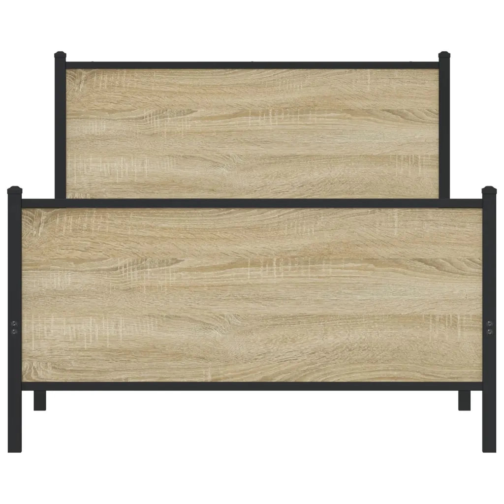 vidaXL Giroletto senza Materaso in Metallo Rovere Sonoma 107x203 cm