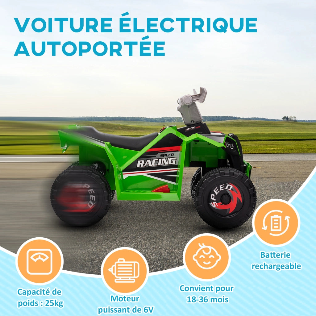 Quad elettrico per bambini ¨C zephmum ¨C Verde 70x41.5x48.5 cm